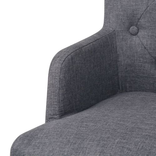 Tabourets De Bar 2 PCs Gris Foncé Tissu