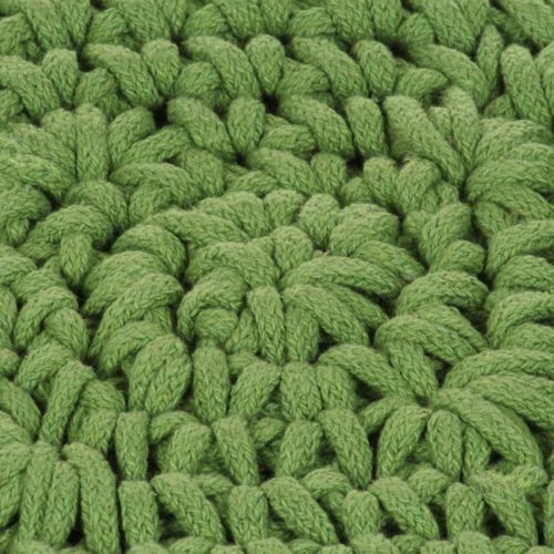 Coussin De Plancher Carré Coton Tricoté 50 X 50 Cm Vert