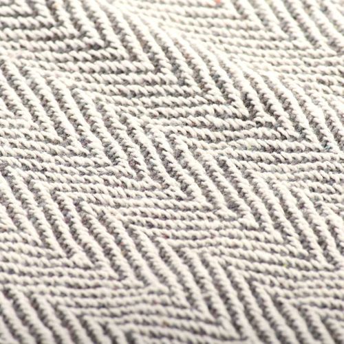 Couverture Coton à Chevrons 160x210 Cm Gris