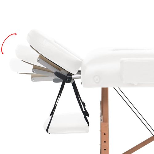 Table De Massage Pliable À 2 Zones 10 Cm D'épaisseur Blanc