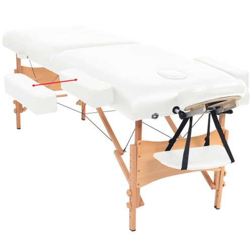 Table De Massage Pliable À 2 Zones 10 Cm D'épaisseur Blanc