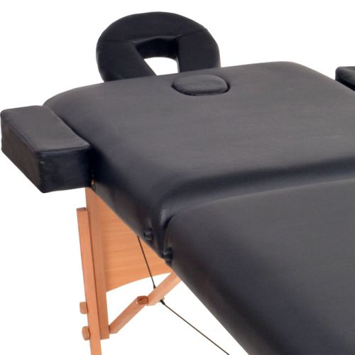Table De Massage Pliable À 2 Zones 10 Cm D'épaisseur Noir