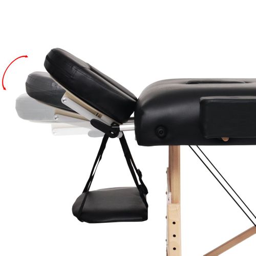 Table De Massage Pliable À 2 Zones 10 Cm D'épaisseur Noir