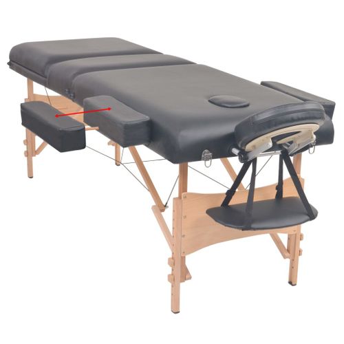 Table De Massage Pliable À 3 Zones 10 Cm D'épaisseur Noir