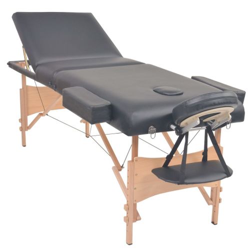 Table De Massage Pliable À 3 Zones 10 Cm D'épaisseur Noir