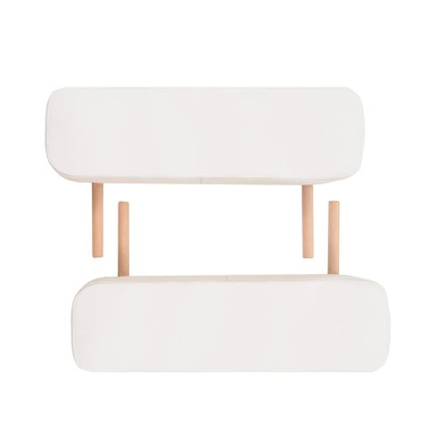 Table De Massage Pliable Et Tabouret 10 Cm D'épaisseur Blanc