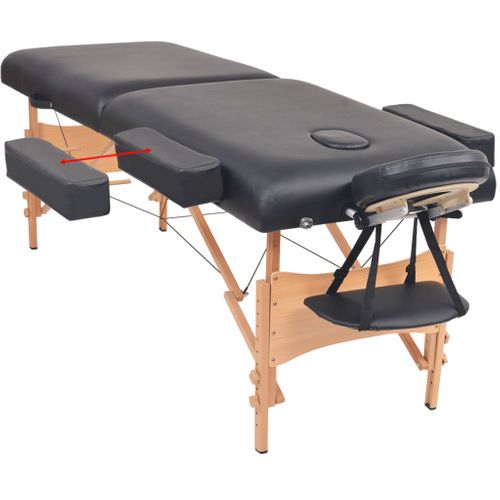 Table De Massage Pliable Et Tabouret 10 Cm D'épaisseur Noir