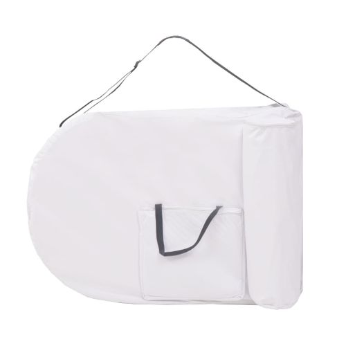 Table De Massage Pliable 4 Cm D'épaisseur Et 2 Traversins Blanc