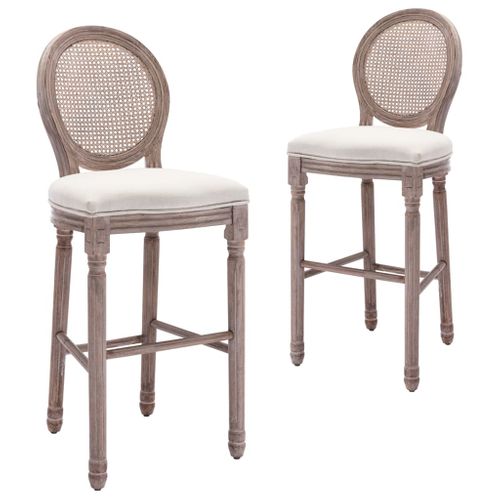 Tabourets De Bar Lot De 2 Blanc Lin