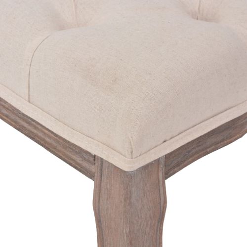 Banc Lin Bois Massif 110 X 38 X 48 Cm Blanc Crème