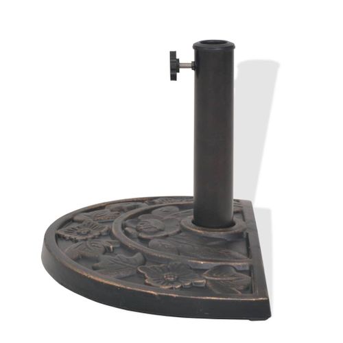 Socle De Parasol En Résine Demi-cercle Bronze 9 Kg