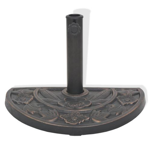Socle De Parasol En Résine Demi-cercle Bronze 9 Kg