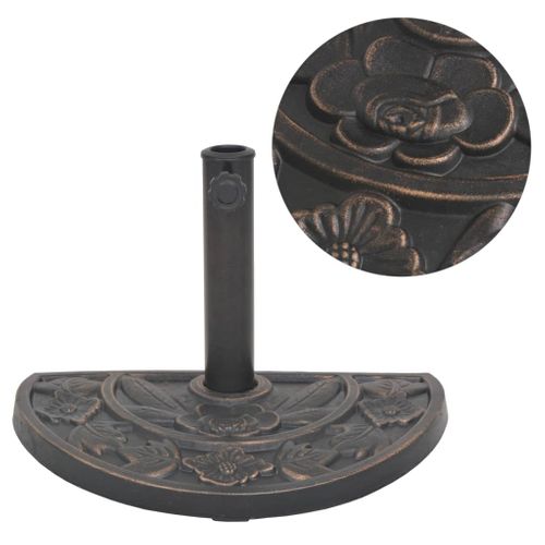 Socle De Parasol En Résine Demi-cercle Bronze 9 Kg