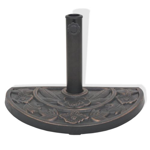 Socle De Parasol En Résine Demi-cercle Bronze 9 Kg