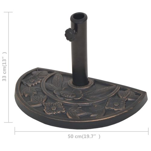 Socle De Parasol En Résine Demi-cercle Bronze 9 Kg