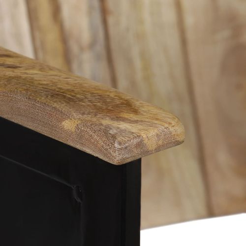 Banc À 2 Places Bois De Manguier Massif Et Acier