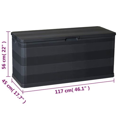Boîte De Rangement De Jardin Verrouillable Noir 117x45x56 Cm Polypropylène Coffre Terrasse