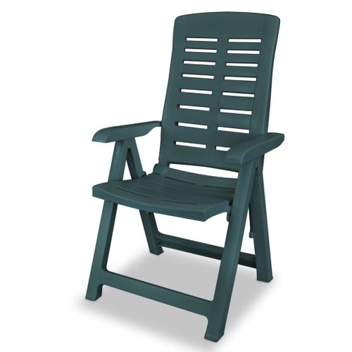 Chaises De Jardin Lot De 2 Avec Dossiers Et Accoudoirs Inclinables Plastique Vert Sièges