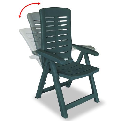 Chaises De Jardin Lot De 2 Avec Dossiers Et Accoudoirs Inclinables Plastique Vert Sièges