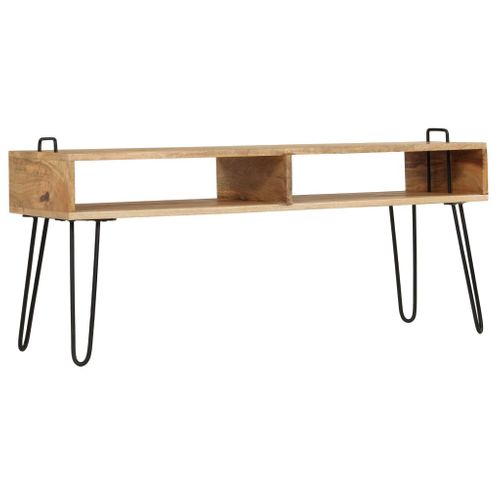 Meuble TV Bois De Manguier Massif 110 X 35 X 45 Cm