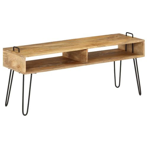 Meuble TV Bois De Manguier Massif 110 X 35 X 45 Cm