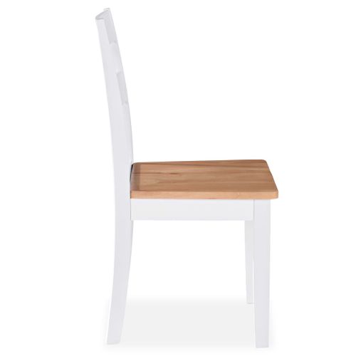 Chaises à Manger Lot De 6 Blanc Bois D'hévéa Massif