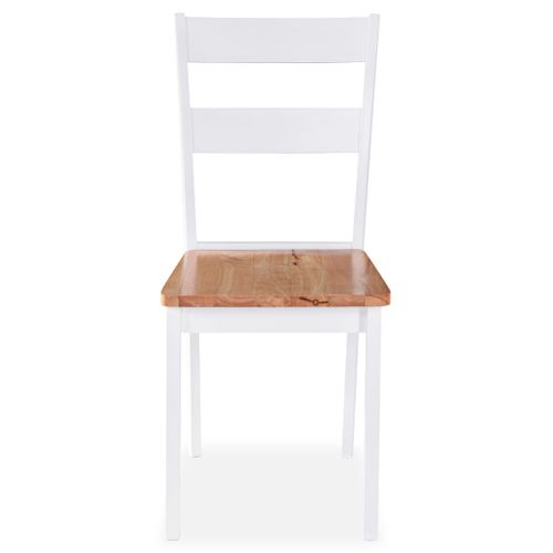 Chaises à Manger Lot De 6 Blanc Bois D'hévéa Massif