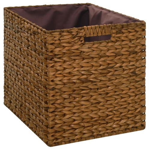 Banc Avec 2 Paniers Jacinthe D'eau 71 X 40 X 42 Cm Marron