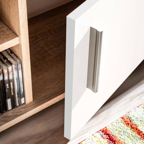 Meuble TV Mural Avec Lumière LED Chêne Sonoma Et Blanc