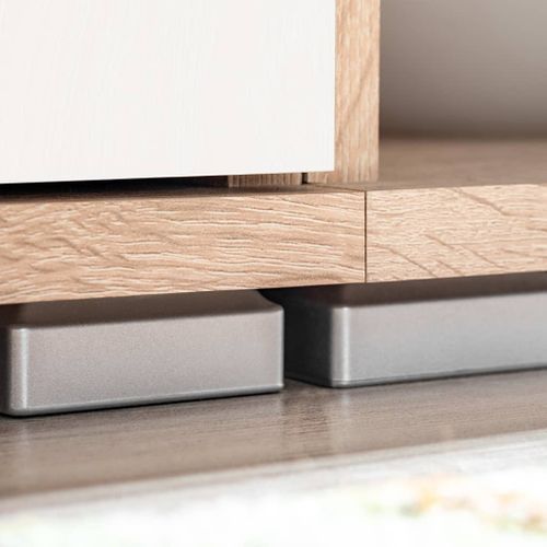 Meuble TV Mural Avec Lumière LED Chêne Sonoma Et Blanc