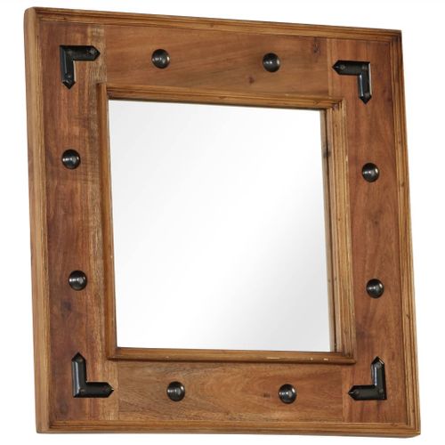 Miroir Bois D'acacia Massif 50 X 50 Cm