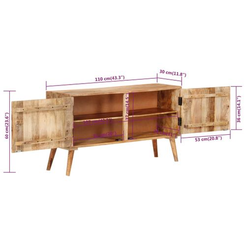 Buffet Bois De Manguier Massif 110x30x60 Cm
