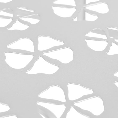 Table D'appoint Vintage Demi-ronde Métal 72x36x74 Cm Argenté