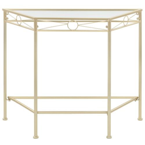 Table D'appoint Style Vintage Métal 87 X 34 X 73 Cm Doré