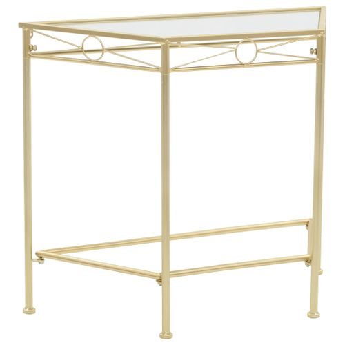 Table D'appoint Style Vintage Métal 87 X 34 X 73 Cm Doré