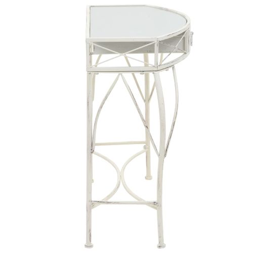 Table D'appoint Style Français Métal 82 X 39 X 76 Cm Blanc