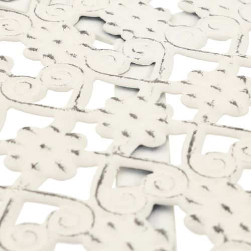 Table De Bistro Style Vintage Ronde Métal 40 X 70 Cm Blanc