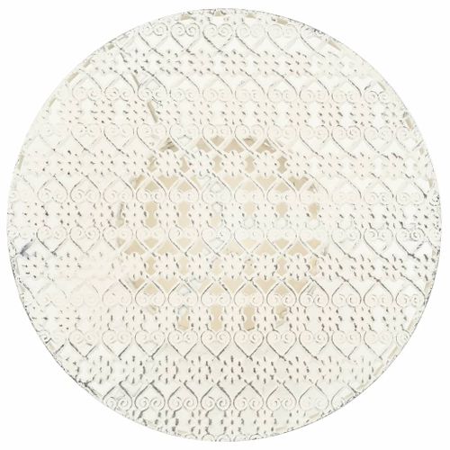 Table De Bistro Style Vintage Ronde Métal 40 X 70 Cm Blanc