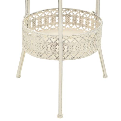 Table De Bistro Style Vintage Ronde Métal 40 X 70 Cm Blanc