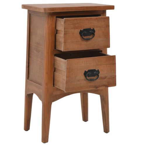 Table De Chevet Bois De Sapin Massif  40 X 29 X 68 Cm Marron