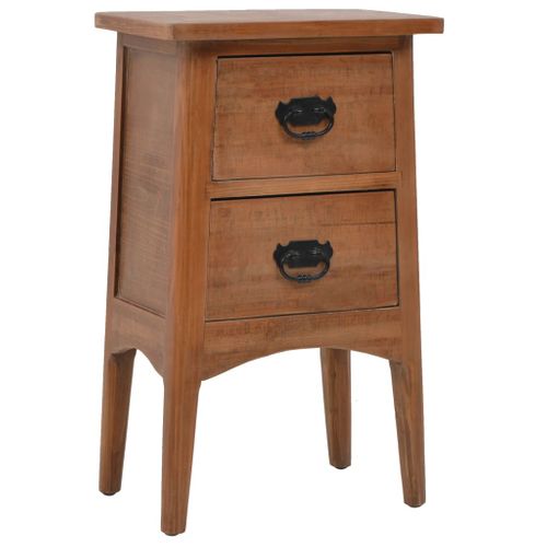 Table De Chevet Bois De Sapin Massif  40 X 29 X 68 Cm Marron