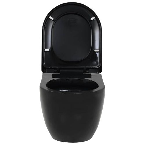 Wc Céramique Noir Suspendu Avec Siège Soft-close et Design Slim