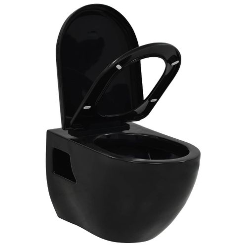 Wc Céramique Noir Suspendu Avec Siège Soft-close et Design Slim