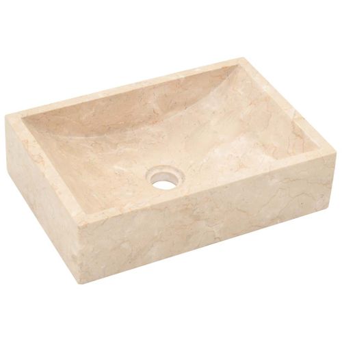 Lavabo En Marbre Brillant Crème 45x30x12 Cm Lavabo De Coiffeuse