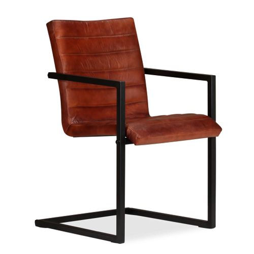 Chaises À Manger Lot De 4 Marron Cuir Véritable