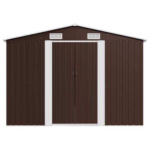 Abri De Jardin 257x489x181 Cm Métal Marron