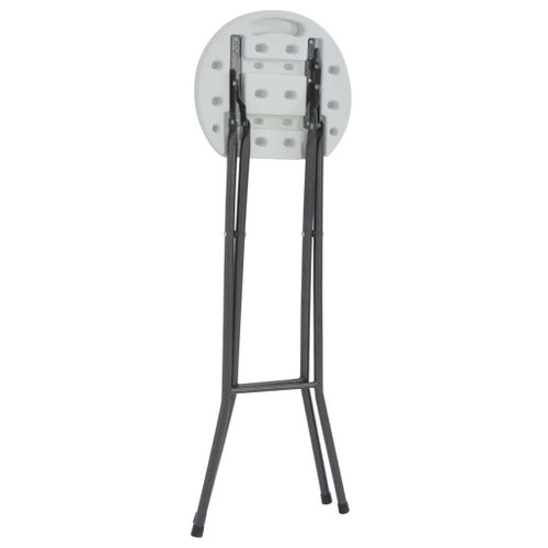 Tabourets De Bar Pliables Lot De 2 Pehd Et Acier Blanc