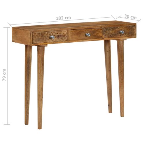 Table Console Bois De Manguier Massif 102x30x79 Cm