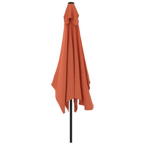 Parasol D'extérieur Avec Mât En Métal 300x200 Cm Terre Cuite