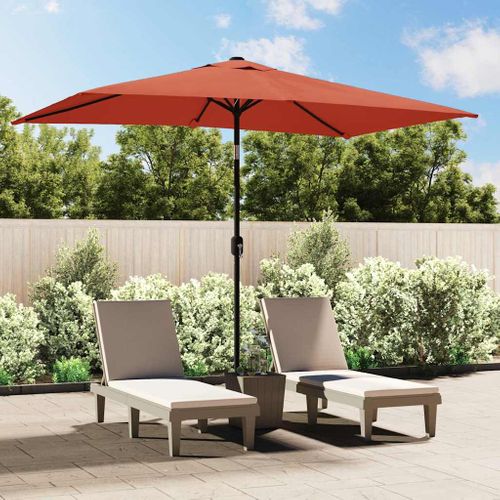 Parasol D'extérieur Avec Mât En Métal 300x200 Cm Terre Cuite